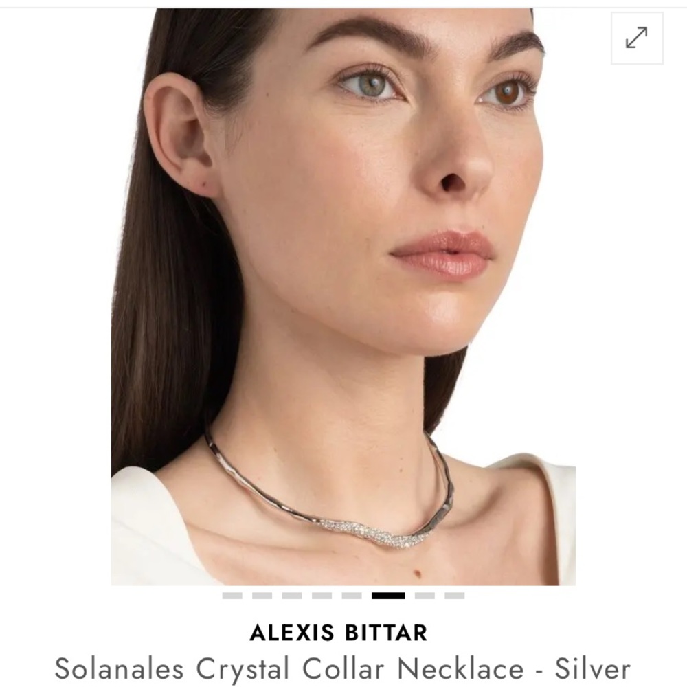 Alexis Bittar Silver Crystal Collar Necklace